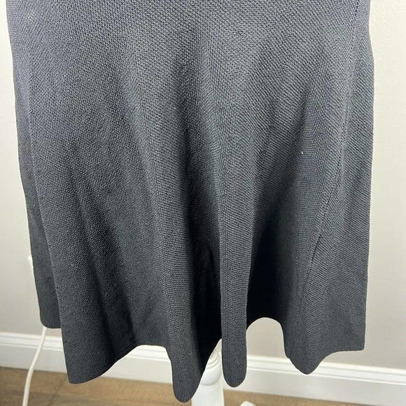 Sandro Paris Black Short Sleeve Dress Size 3 40 US 8 Overlay Stretchy - Picture 4 of 14